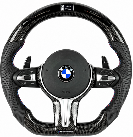Карбонове M Кермо Руль + Led екран М3 стиль для BMW F series F10 F30 F11 F01 F02 F20 F21 F22 F23 F31 F32 F33 F36 X3 F25 F26 F15 F16 BM-5 фото